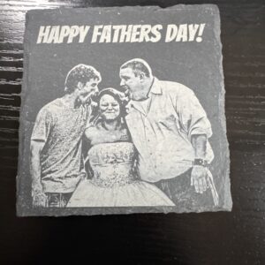 Custom Laser Engraved Black Slate Coaster